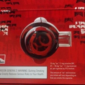 Marlboro Red and Black Glass Ashtray